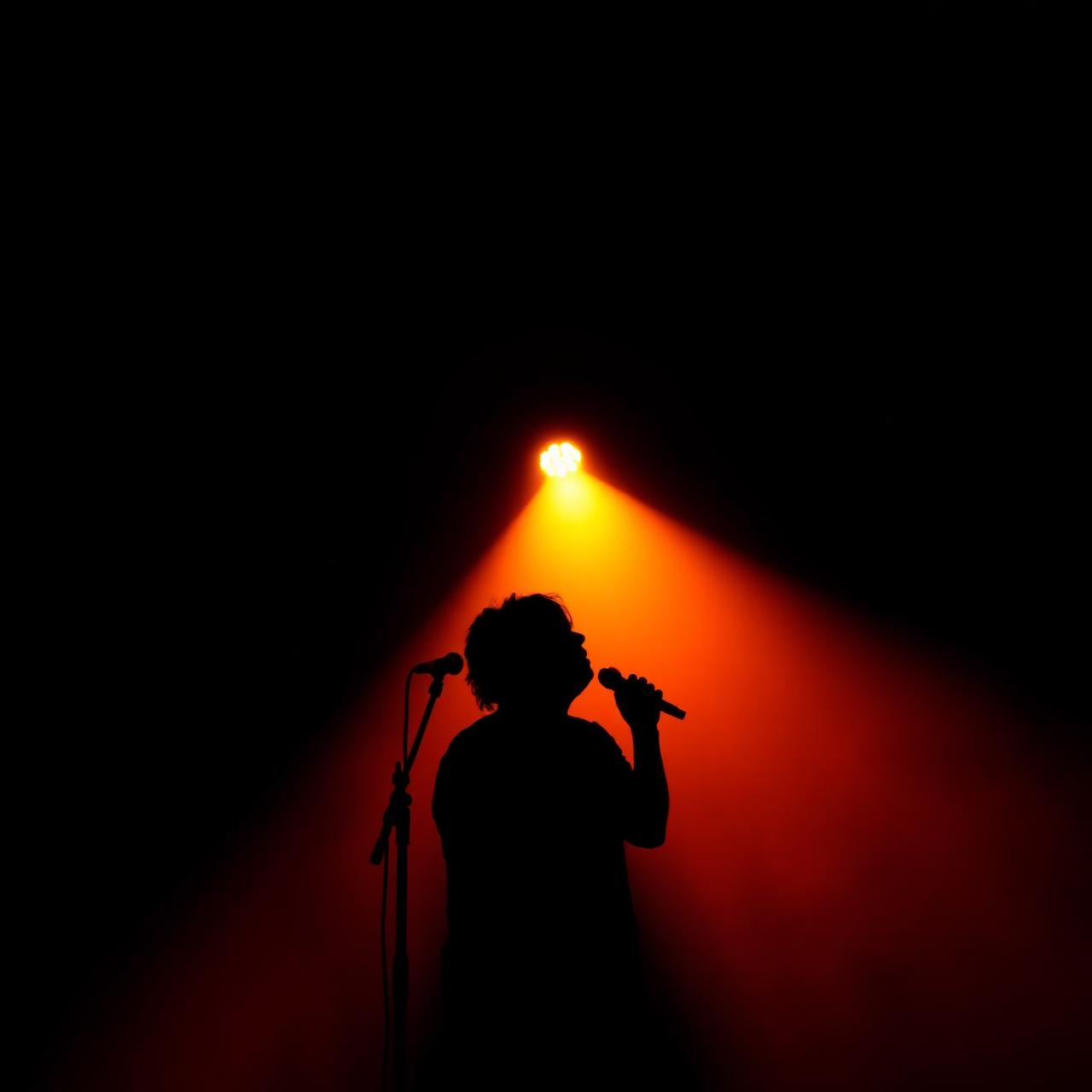 Live recording session silhouette